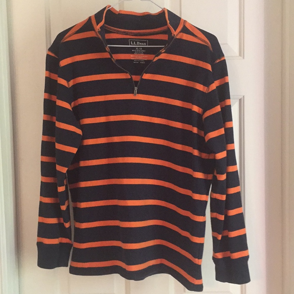 LLBean boys striped long-sleeve knit shirt